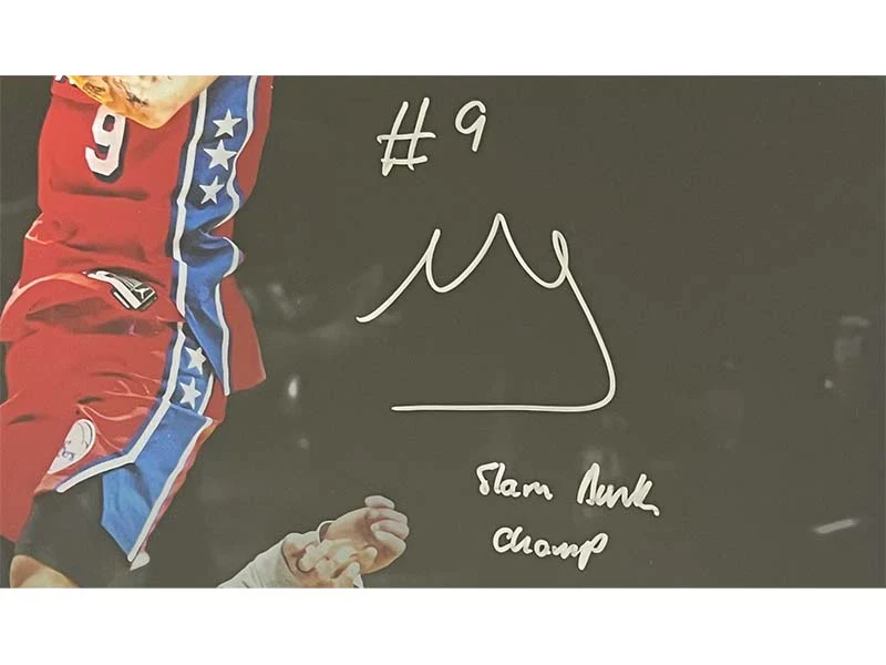 Mac McClung Signed Framed 16x20 Philadelphia 76ers Slam Dunk Champ Photo (JSA)