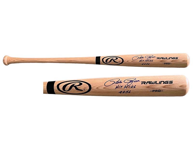 Pete Rose Autographed Rawlings Blonde Baseball Bat JSA ��Hit King�� ��4256�� Insc