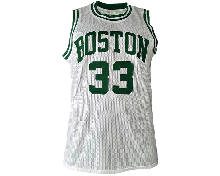 Larry Bird Autographed Custom White Boston Basketball Jersey Beckett