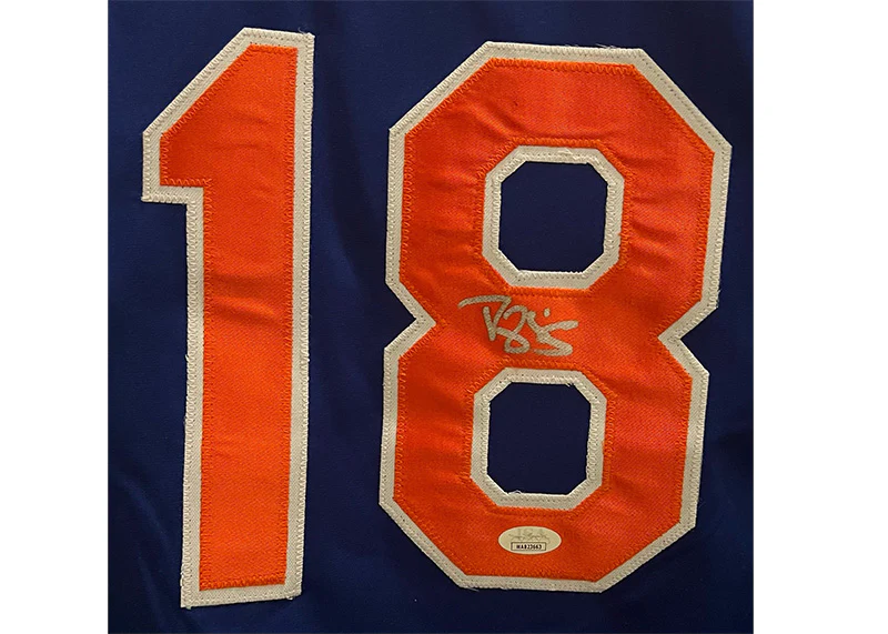 Darryl Strawberry Signed New York Blue Baseball Jersey (JSA)