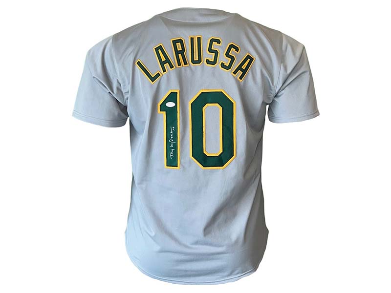 Tony LaRussa Autographed Signed Oakland White Baseball Jersey (JSA)