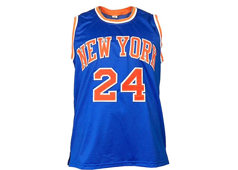 Bill Bradley Signed New York Blue Custom Basketball Jersey (JSA)