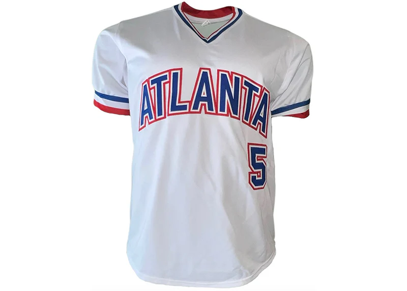 Bob Horner Signed Atlanta White Custom Throwback Baseball Jersey (JSA) Inscription