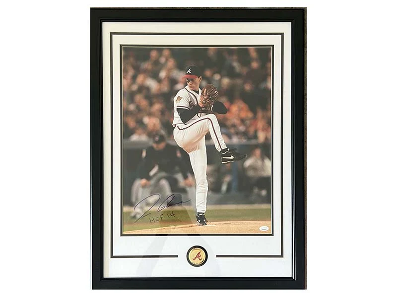Tom Glavine Signed Atlanta Braves 16x20 Framed Baseball Photo JSA HOF 14 Insc