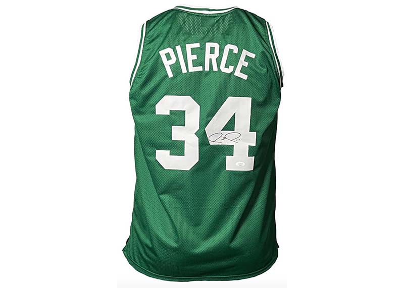 Paul Pierce Signed Custom Boston Green Basketball jersey JSA