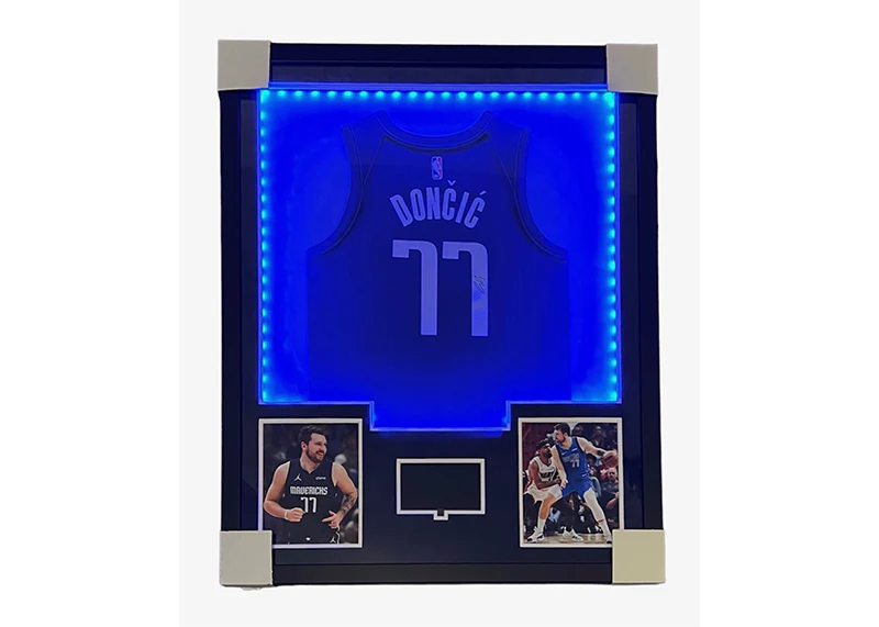 Luka Don?i? Dallas Mavericks Signed 3D Light Up With TV Jersey Frame 34x42 JSA