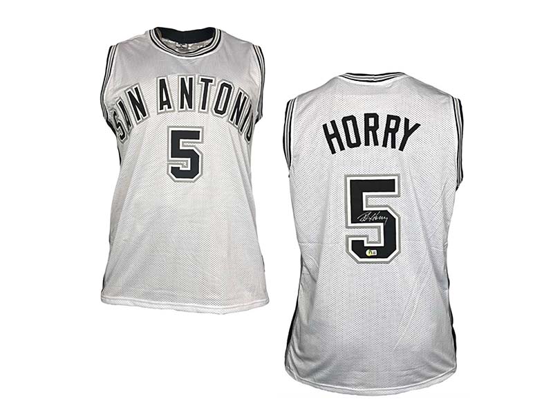 Robert Horry Signed Custom San Antonio White Basketball Jersey Beckett