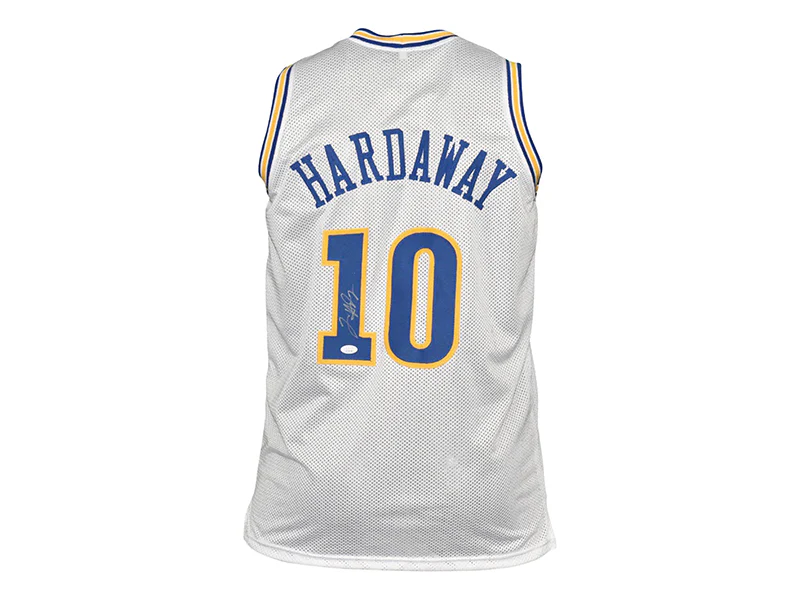 Tim Hardaway Autographed Golden State Pro Blue Basketball Jersey (JSA)