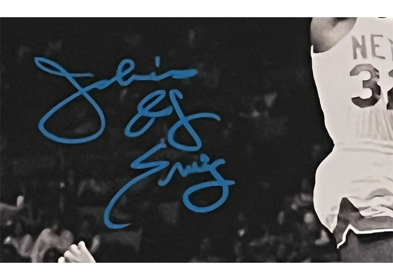 Julius Erving (Dr. J) Signed Nets 16x20 Photo JSA