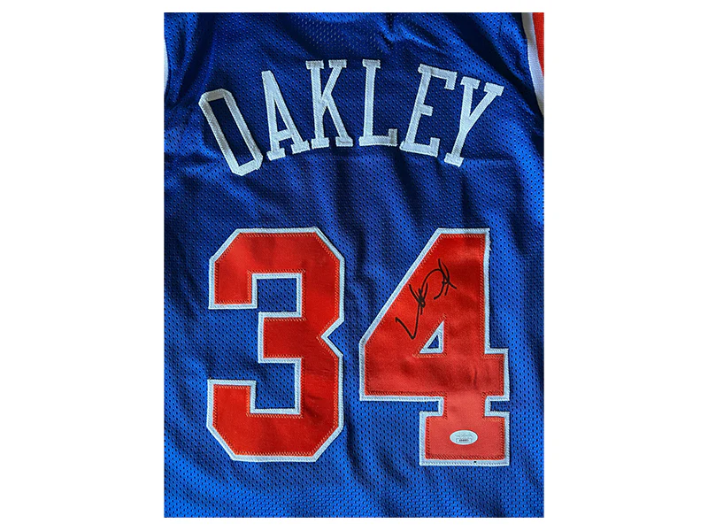 Charles Oakley Signed New York Pro Style Basketball jersey (JSA)