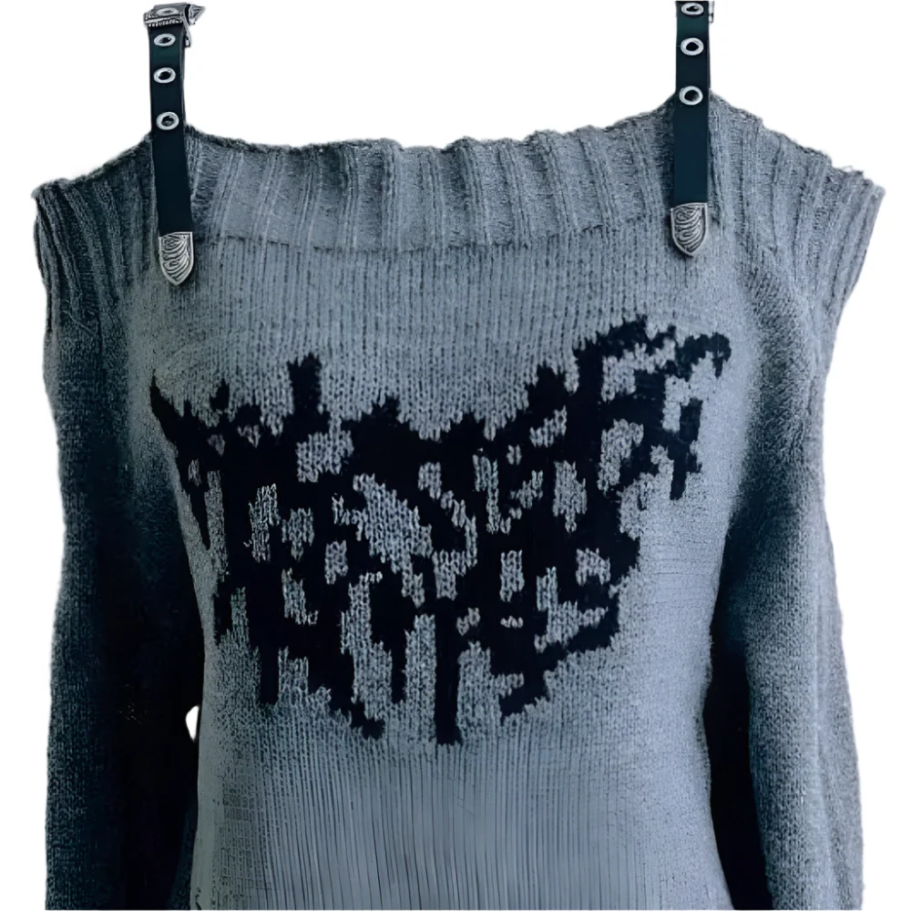 Chic og Varm Off-Shoulder Striktr?je til Efter?r og Vinter