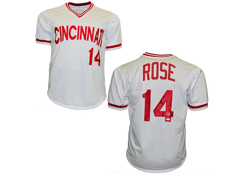 Pete Rose Signed Cincinnati Custom White Baseball Jersey JSA