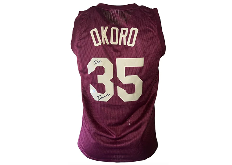 Isaac Okoro Signed Custom Wine Cleveland Basketball Jersey Beckett