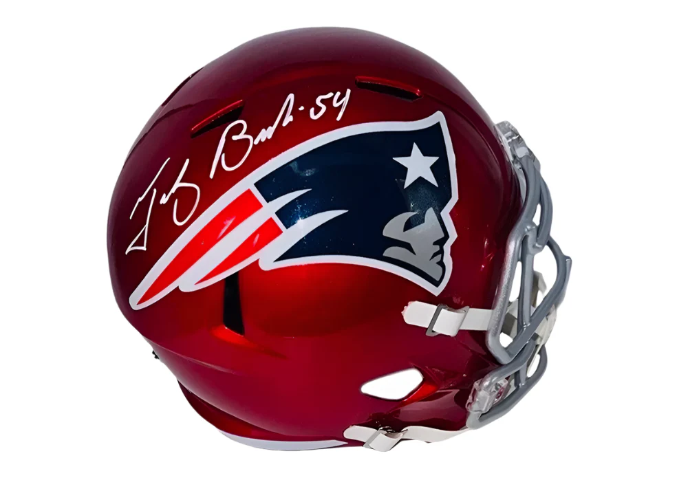 Tedy Bruschi Autographed New England Full Size Flash Football Helmet JSA