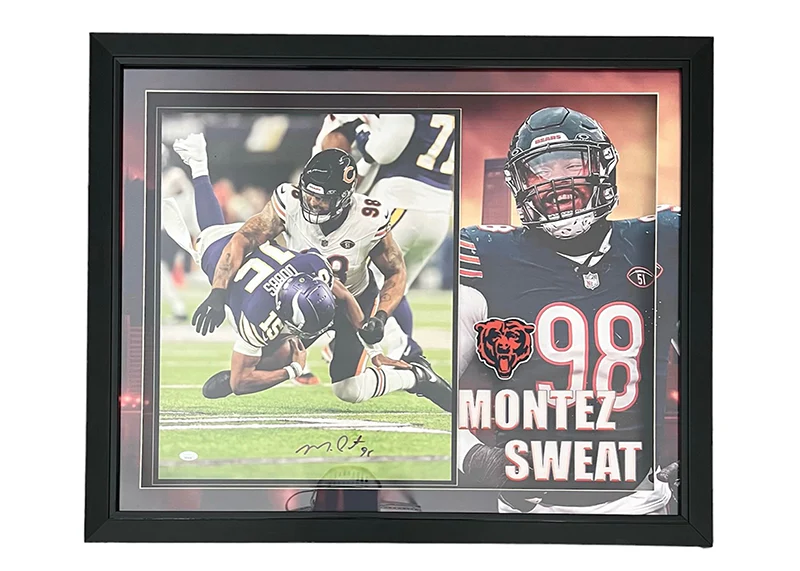 Montez Sweat Signed Chicago Bears 3D LED Lights Framed Photo JSA 33x27