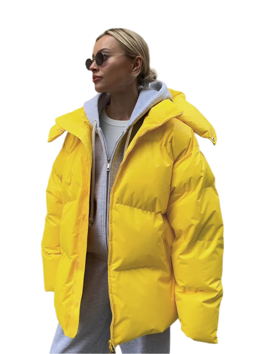 Mode og Komfort Oversized Pufferjakke med Tidsl?st Design