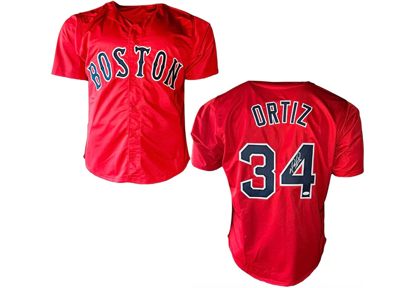 David Ortiz Signed Custom Red Boston Baseball Jersey JSA