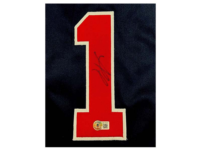 Ozzie Albies Autographed Atlanta Pro Style Baseball Jersey Blue (Beckett)