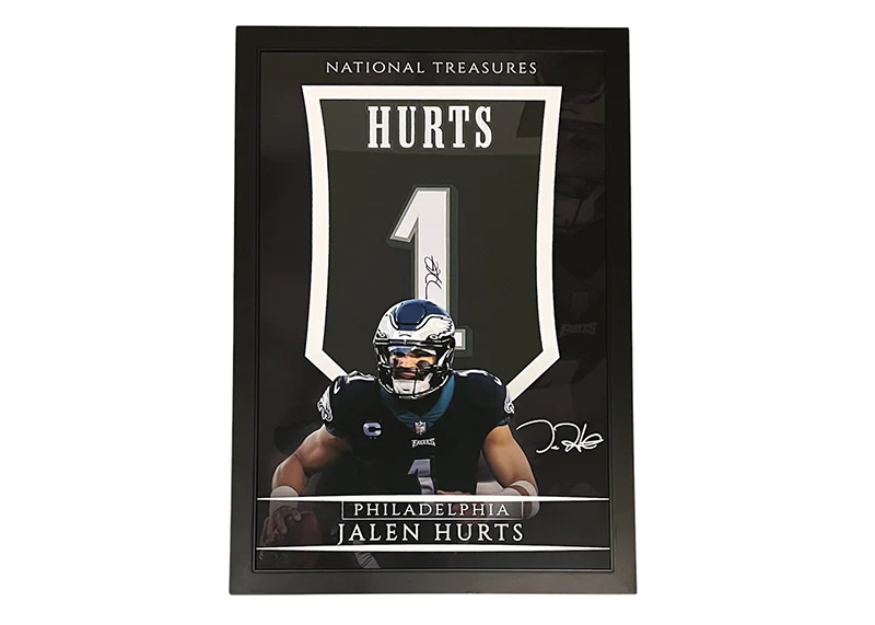 Jalen Hurts Signed 39x27 Framed Football Jersey (JSA)