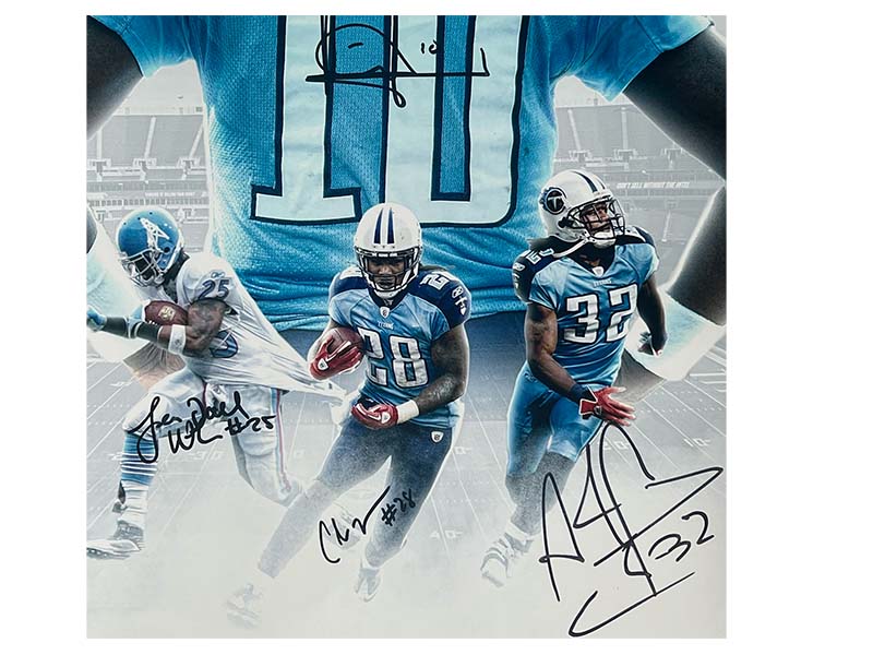 Vince Young, Chris Johnson, Lendale white & Adam Pac-Man Jones Tennessee Titans 16x20 Photo JSA