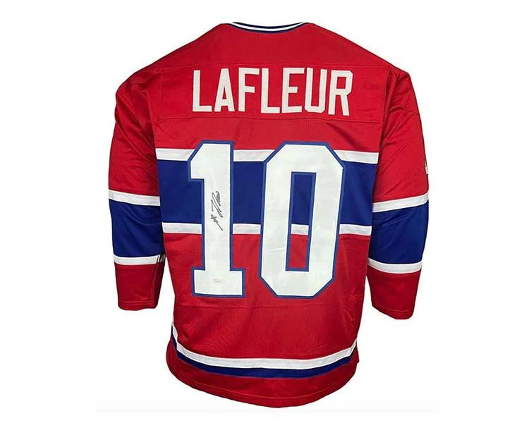 Guy Lafleur Autographed Montreal Red Custom Hockey Jersey (JSA)