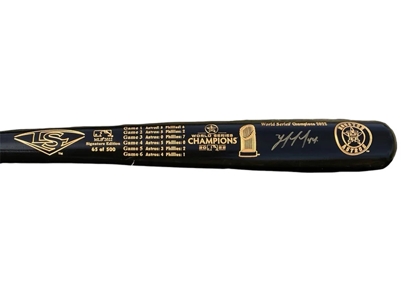 Yordan Alvarez Signed Astros 2022 WS Champions Louisville Slugger Bat