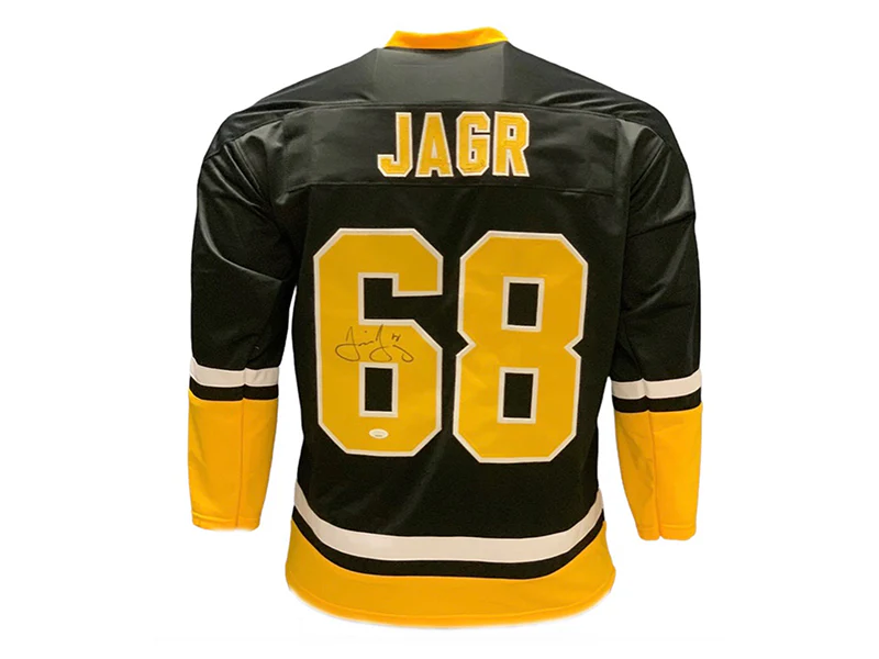 Jaromir Jagr Autographed Pittsburgh Pro Style Hockey Jersey Black  (JSA)