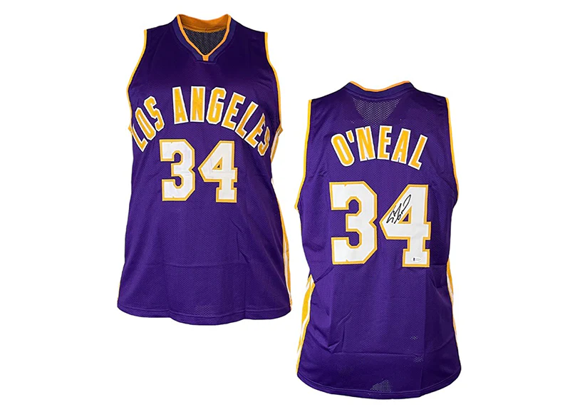 Shaquille O��Neal (Shaq) Signed Custom Purple Basketball Jersey Beckett
