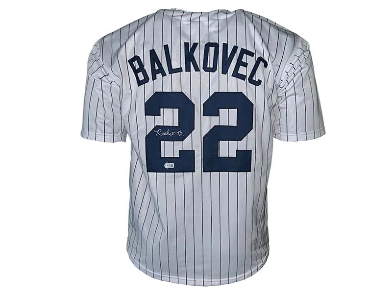 Rachel Balkovec Autographed New York Pinstripe Pro Style Jersey Beckett