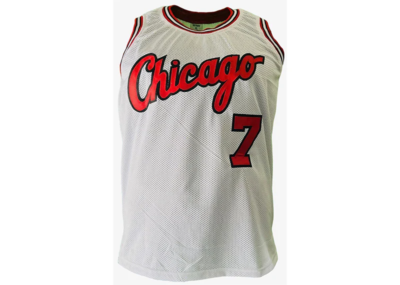 Toni Kukoc Signed Chicago Custom White Basketball Jersey Beckett HOF 21 Inscription