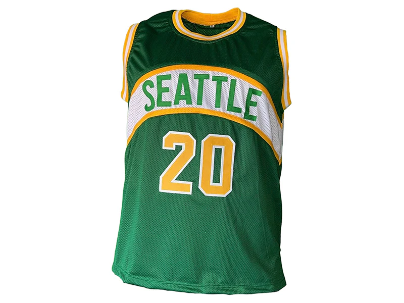 Gary Payton Autographed Seattle Pro Style Green Basketball Jersey (JSA)