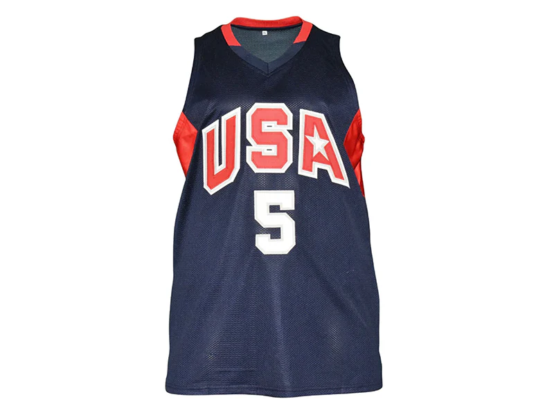 Jason Kidd USA Autographed Dark Blue Pro Style Basketball Jersey Beckett