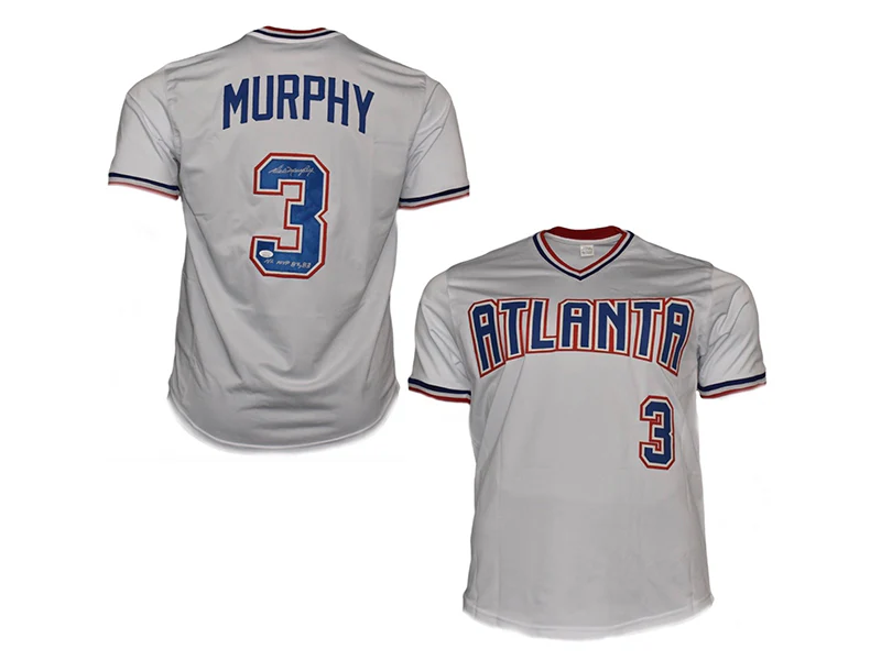 Dale Murphy Signed (NL MVP 82,83) Atlanta White Baseball Throwback Jersey (JSA)