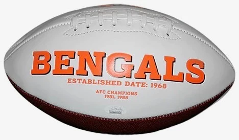 Joe Mixon Bengals Logo White Football Autographed (JSA)