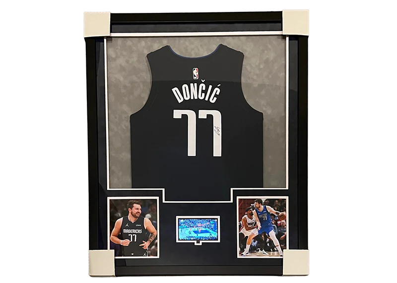 Luka Don?i? Dallas Mavericks Signed 3D Light Up With TV Jersey Frame 34x42 JSA