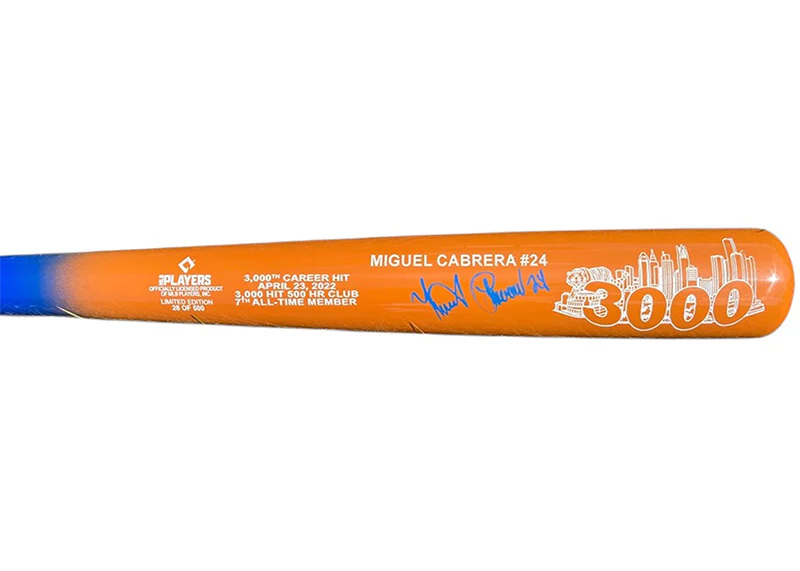 Miguel Cabrera Signed 3,000 Career Hits EXTREMUM Maple Bat