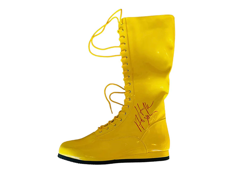 Hulk Hogan Signed WWE Yellow Wrestling Boot Beckett