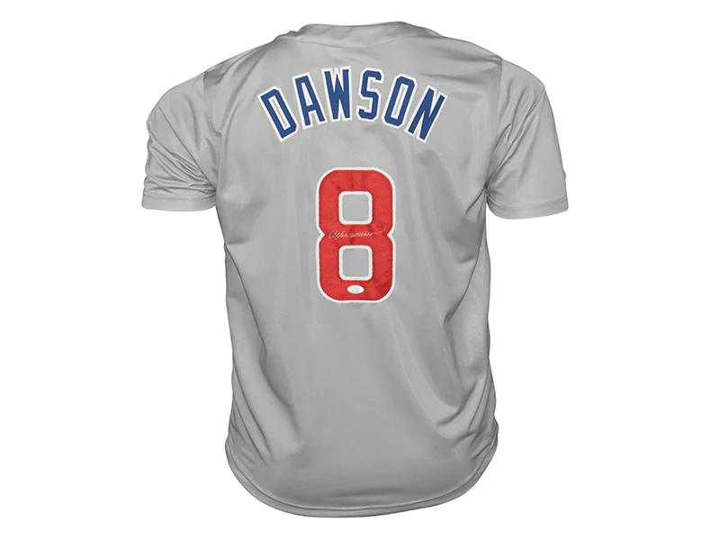 Andre Dawson Autographed Customer Chicago Gray Baseball Jersey (JSA)