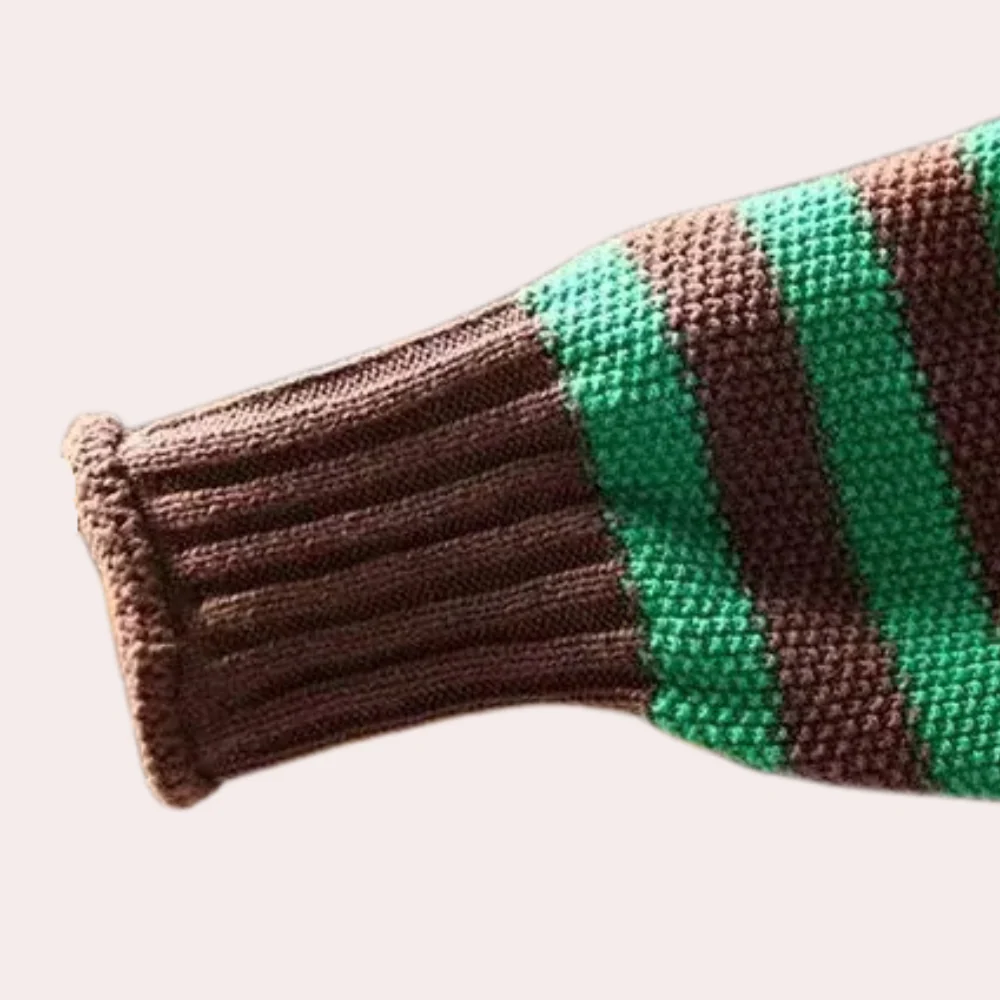 Bl?d og Hyggelig Strikket Sweater med L?s Pasform