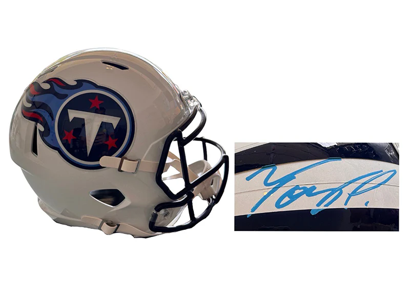 Tony Pollard Signed Tennessee Titans Throwback Speed Full Size Helmet Beckett