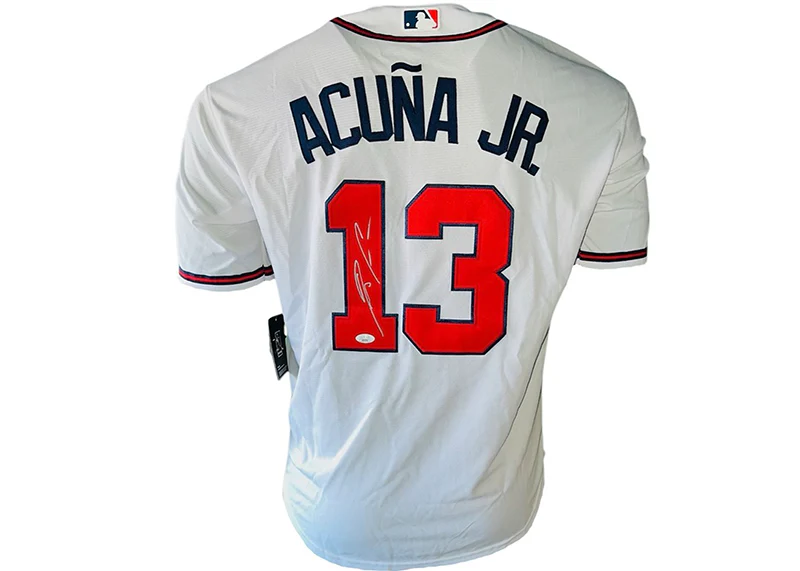 Ronald Acuna Jr. Signed White Authentic Nike Atlanta Baseball Jersey JSA