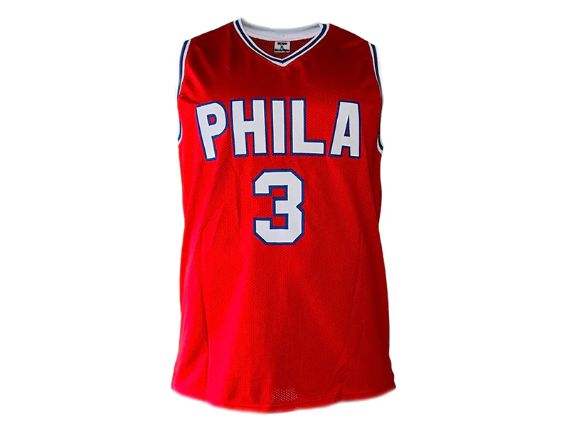 Allen Iverson Autographed Philadelphia Red Pro Style Basketball Jersey (JSA)