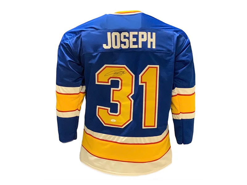 Curtis Joseph Autographed St Louis Pro Style Hockey Jersey Blue (JSA)