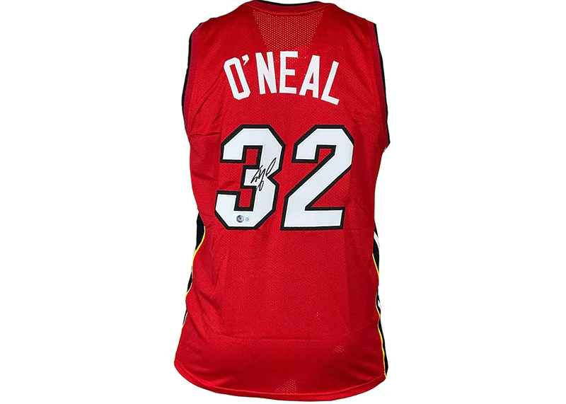 Shaquille O��Neal (Shaq) Signed Custom Miami Red Basketball Jersey Beckett