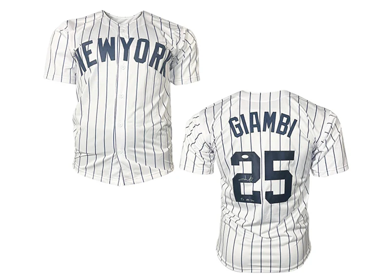 Jason Giambi Signed 5x All Star Insc Custom New York Pinstripe Jersey JSA