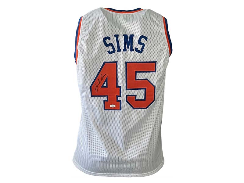 Jericho Sims Signed New York White Basketball Pro Style Jersey (JSA)
