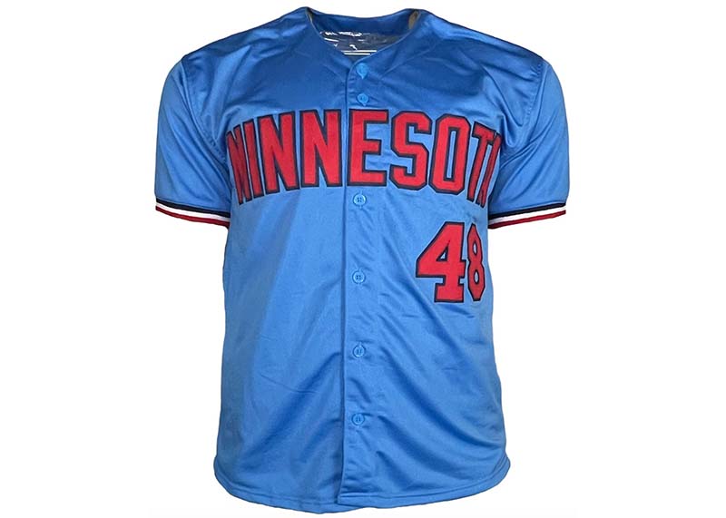 Torii Hunter Autographed Custom Blue Minnesota Baseball Jersey Blackett