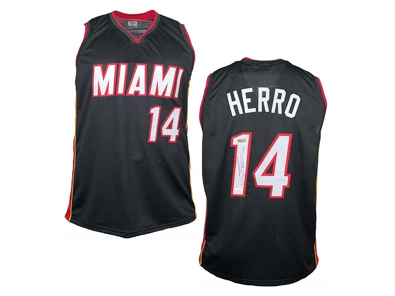 Tyler Herro Autographed Pro Style Miami Black basketball Jersey JSA