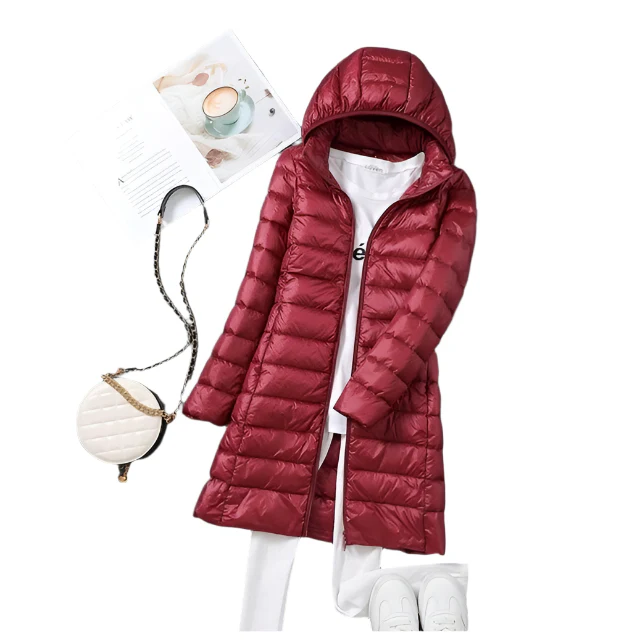 Vindt?t og Stilfuld Lang Dunjakke til Hverdagsbrug