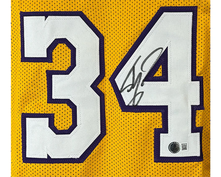 Shaquille O��Neal (Shaq) Signed Custom Yellow Basketball Jersey Beckett